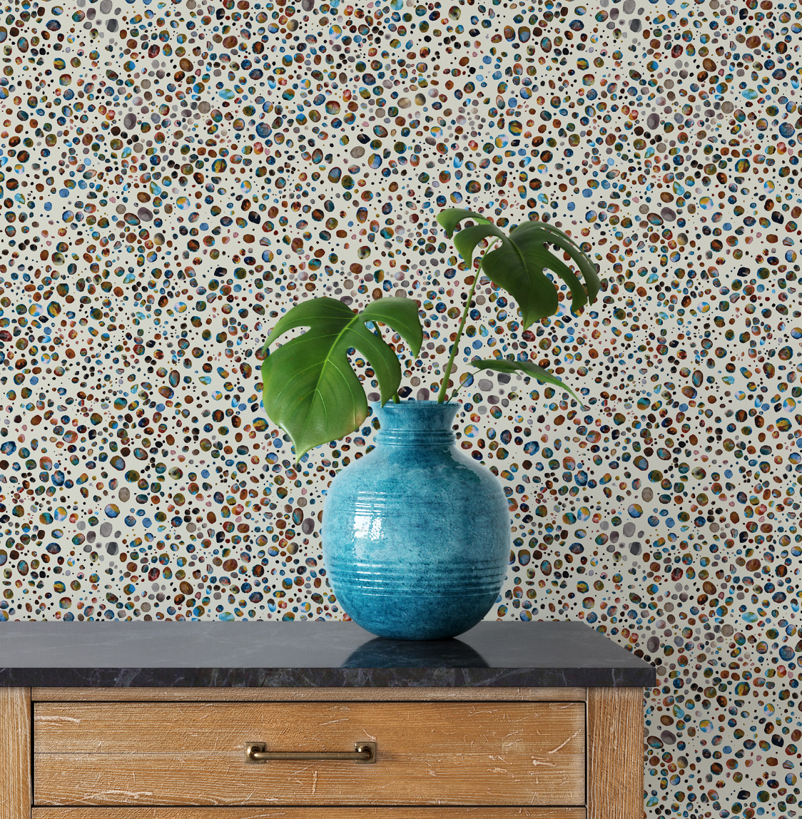 Earth Toned Watercolor Dots Wallpaper WW2401