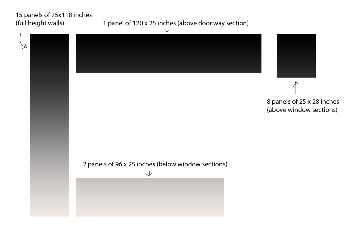 Black and Warm Gray Ombre Wallpaper WW2406