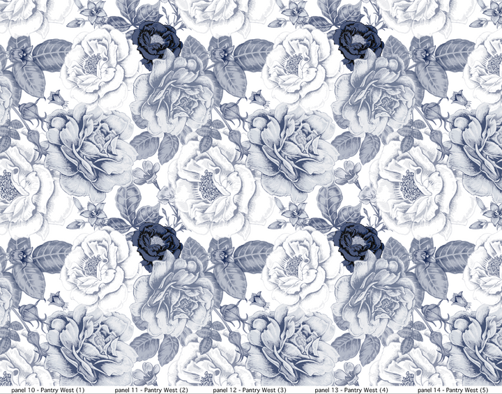 Vintage Navy Roses Wallpaper WW1920 - Custom Order