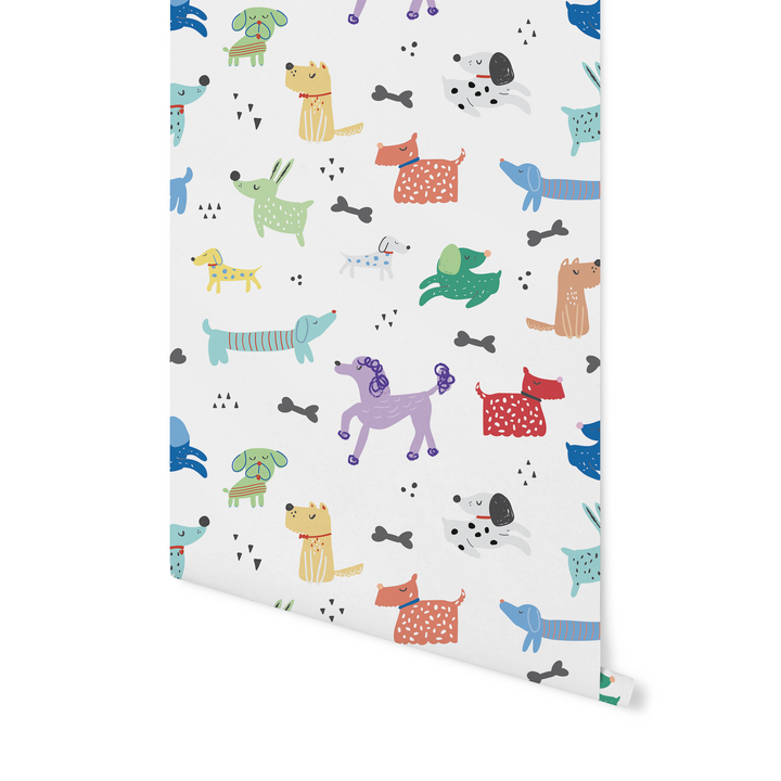 Bright and Playful Pups Wallpaper featuring a violet poodle WW2607