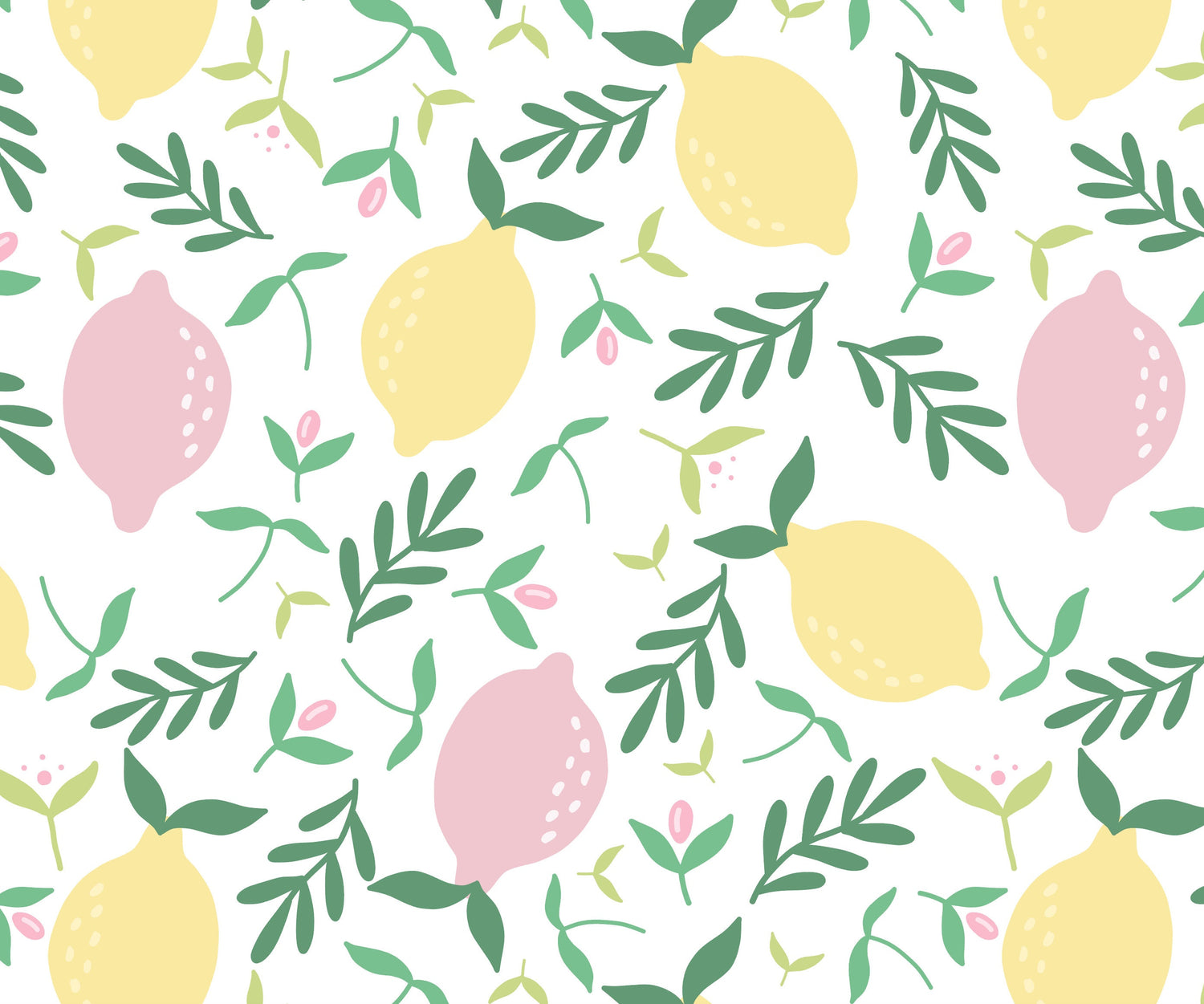 Pink and Yellow Lemons Wallpaper/ Removable Wallpaper/ Peel and Stick Wallpaper/ Unpasted Wallpaper/ Pre-Pasted Wallpaper WW2065