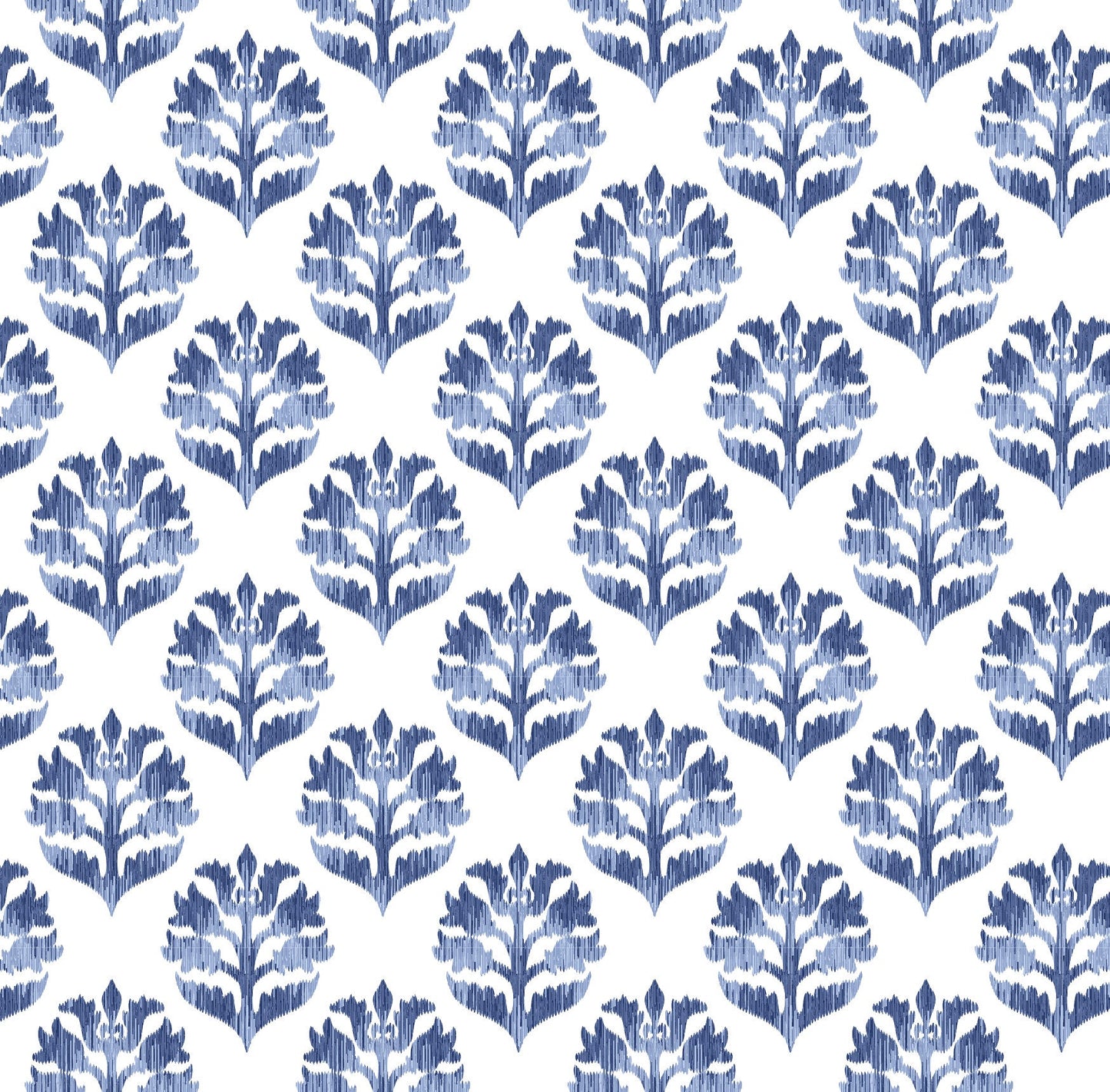 Peel and Stick Wallpaper Blue Navy Ikat Wallpaper/ Removable Wallpaper/ Unpasted Wallpaper/ Pre-Pasted Wallpaper WW2047