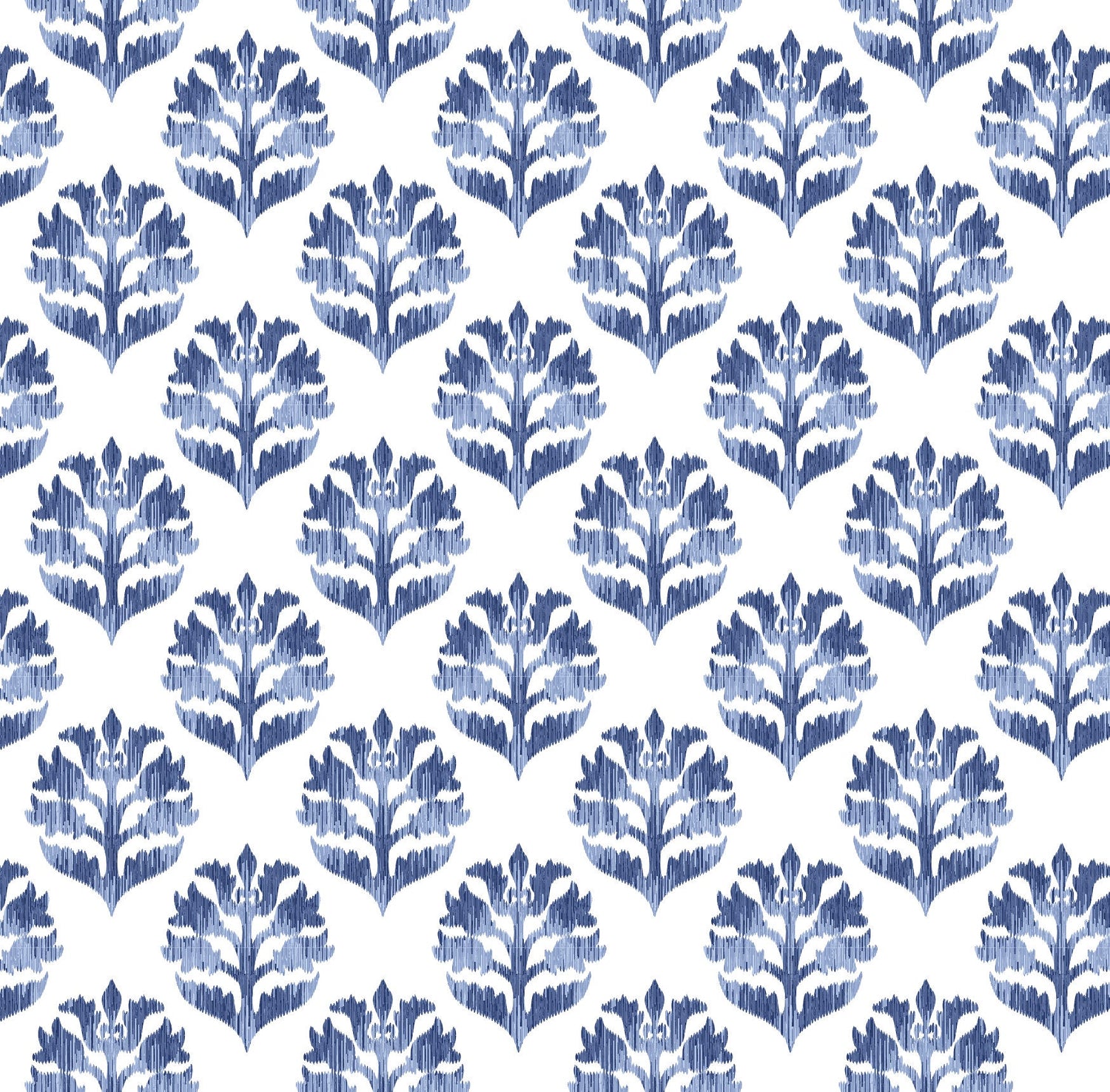 Peel and Stick Wallpaper Blue Navy Ikat Wallpaper/ Removable Wallpaper/ Unpasted Wallpaper/ Pre-Pasted Wallpaper WW2047