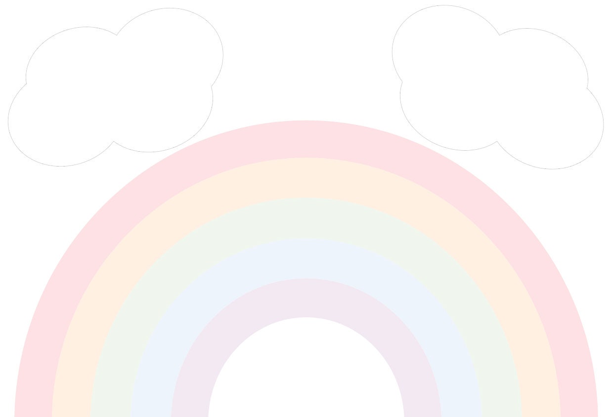 Pastel Rainbow DECAL // Removable Wallpaper // Peel and Stick Wallpaper // Unpasted Wallpaper // Pre-Pasted Wallpaper WW2156