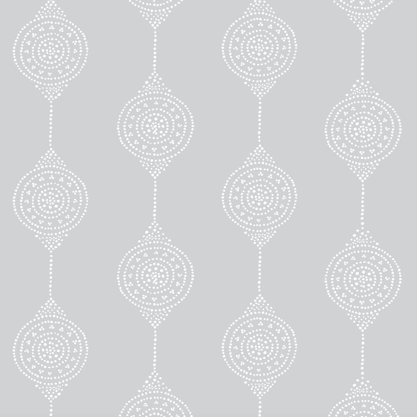 Gray and White Simple Mandala Wallpaper/ Removable Wallpaper/ Peel and Stick Wallpaper/ Unpasted Wallpaper/ Pre-Pasted Wallpaper WW2221
