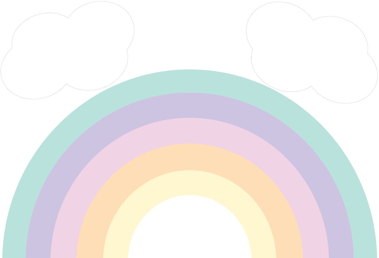 RAINBOW DECAL/ Candy Colored Rainbow DECAL/ Removable Wallpaper/ Peel and Stick Wallpaper/ Unpasted Wallpaper/ Pre-Pasted Wallpaper WW2274