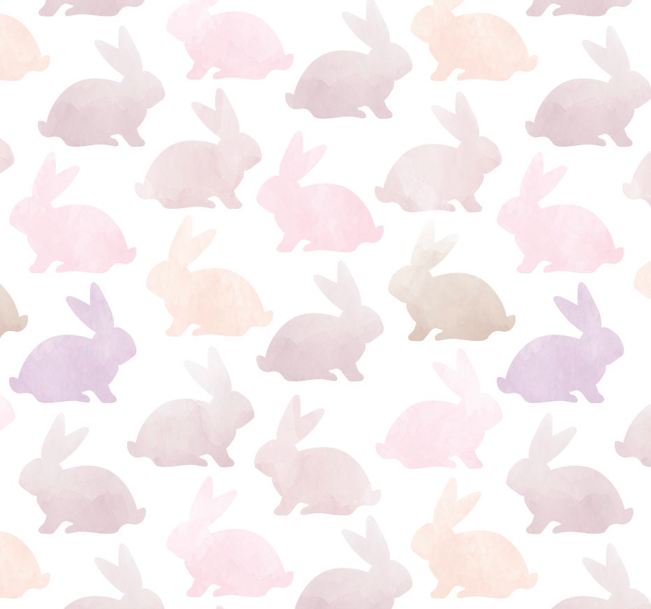 Kids Nursery Wallpaper Pink/ Pink Bunny Wallpaper/ Removable/ Peel and Stick/ Unpasted/ Pre-Pasted Wallpaper WW2258