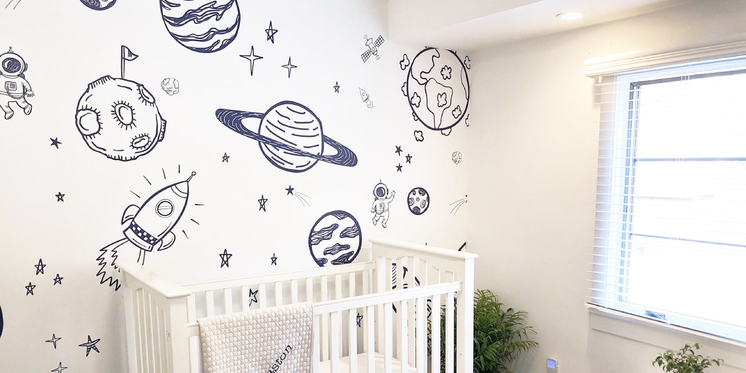Peel and Stick Wallpaper Nursery/ Space Mural Wallpaper/ Removable Wallpaper/ Unpasted Wallpaper/ Pre-Pasted Wallpaper WW1944