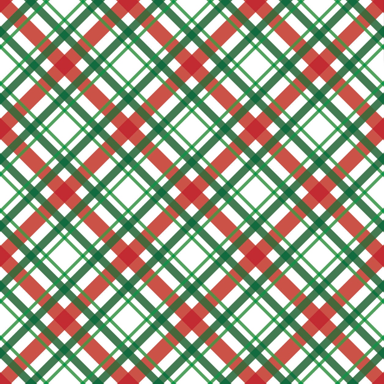 Diagonal Christmas Plaid Red and Green Wallpaper/ Removable/ Peel and Stick/ Unpasted/Pre-Pasted Wallpaper WW2405