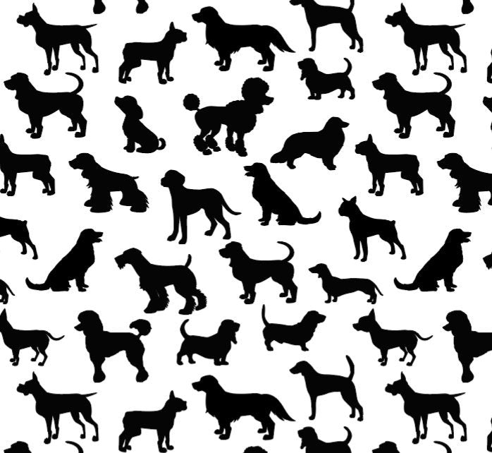 Peel and Stick Wallpaper Black Dog Silhouette/ Wallpaper/ Removable Wallpaper/ Unpasted Wallpaper/ Pre-Pasted Wallpaper WW2079