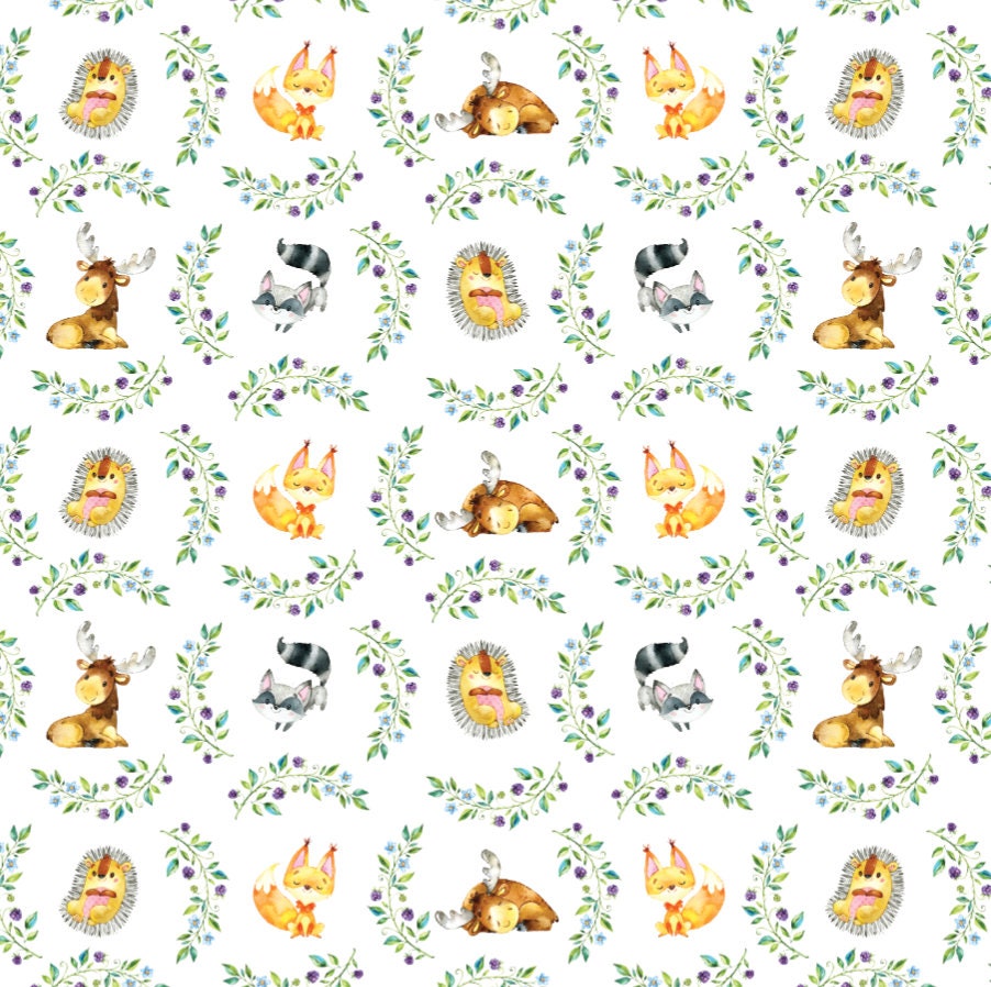 Kids Woodland Wallpaper/ Forest Friends Wallpaper/ Removable Wallpaper/ Peel and Stick Wallpaper/ Unpasted/ Pre-Pasted Wallpaper WW1722