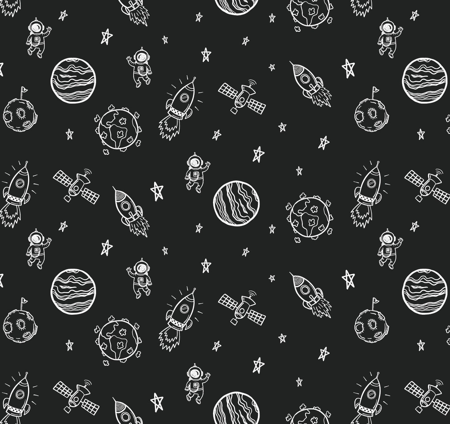 Peel and Stick Wallpaper Nursery/ Black Space Wallpaper/ Removable Wallpaper/ Unpasted Wallpaper/ Pre-Pasted Wallpaper WW1953