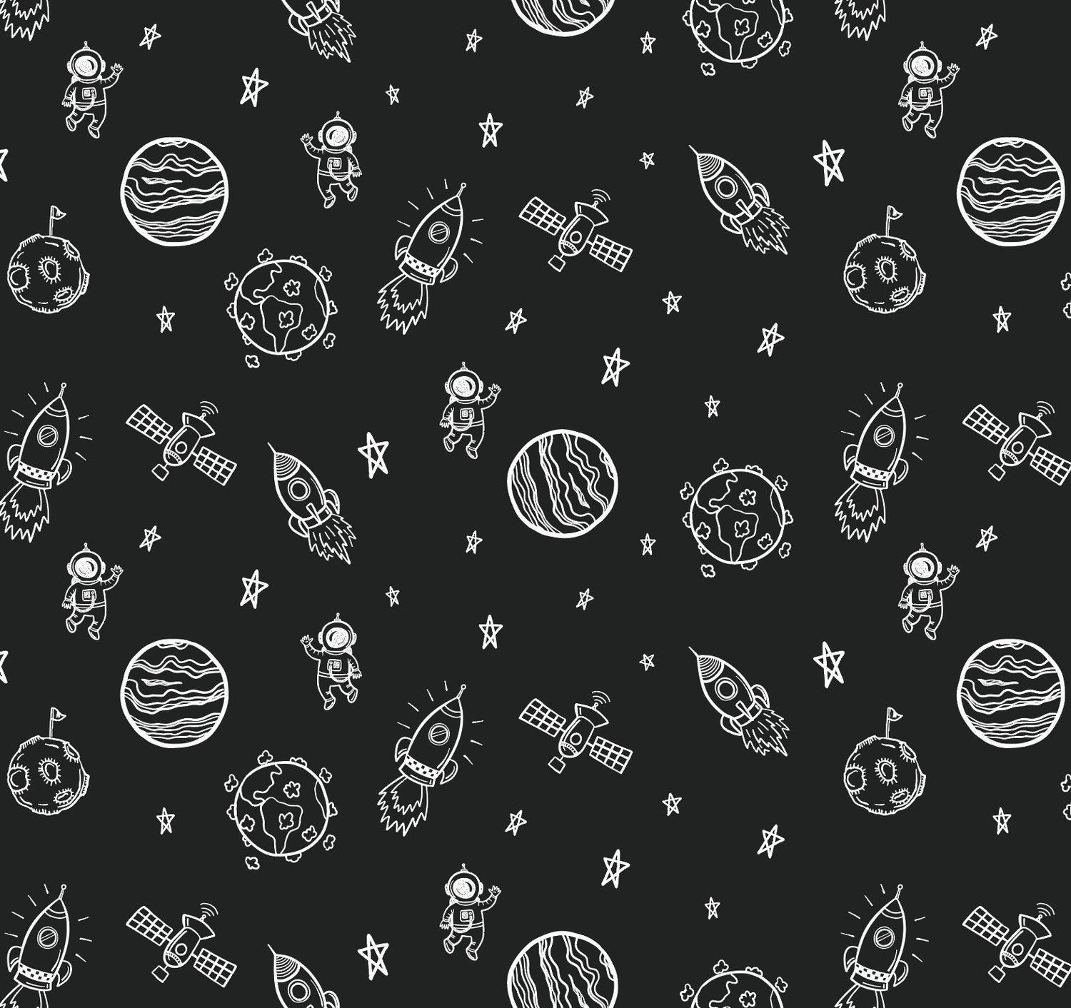 Peel and Stick Wallpaper Nursery/ Black Space Wallpaper/ Removable Wallpaper/ Unpasted Wallpaper/ Pre-Pasted Wallpaper WW1953