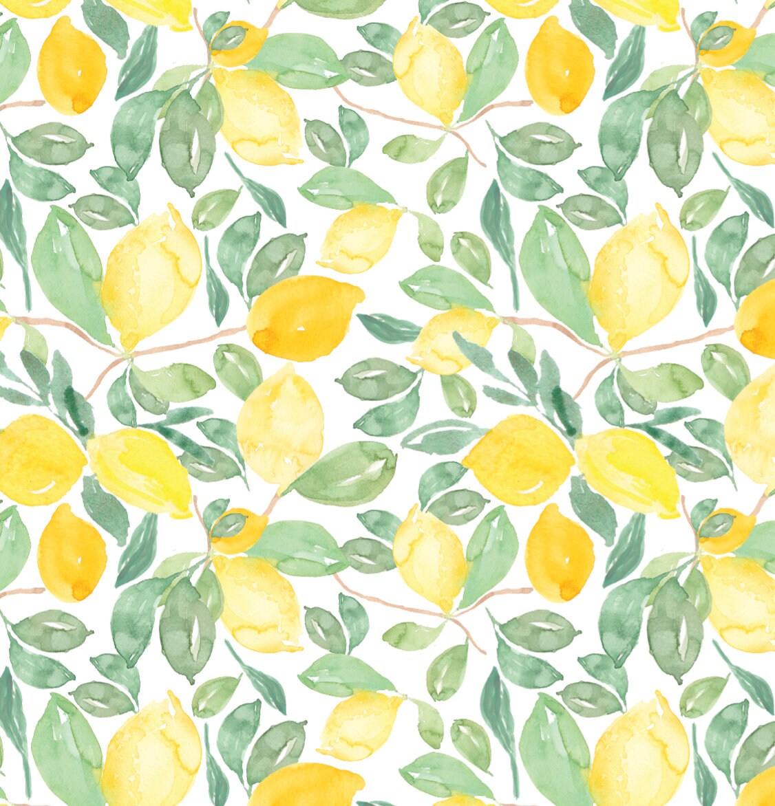 Watercolor Lemon Wallpaper // Removable Wallpaper// Peel and Stick Wallpaper// Unpasted Wallpaper // Pre-Pasted Wallpaper WW1919