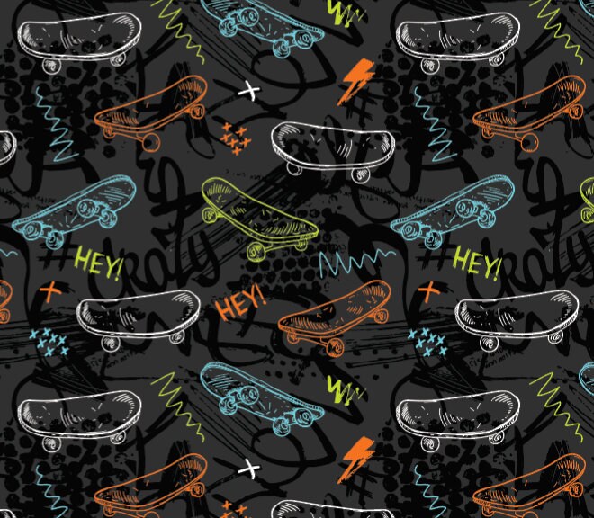 Skateboard Wallpaper/ Removable Wallpaper/ Peel and Stick Wallpaper/ Unpasted Wallpaper/ Pre-Pasted Wallpaper WW2159