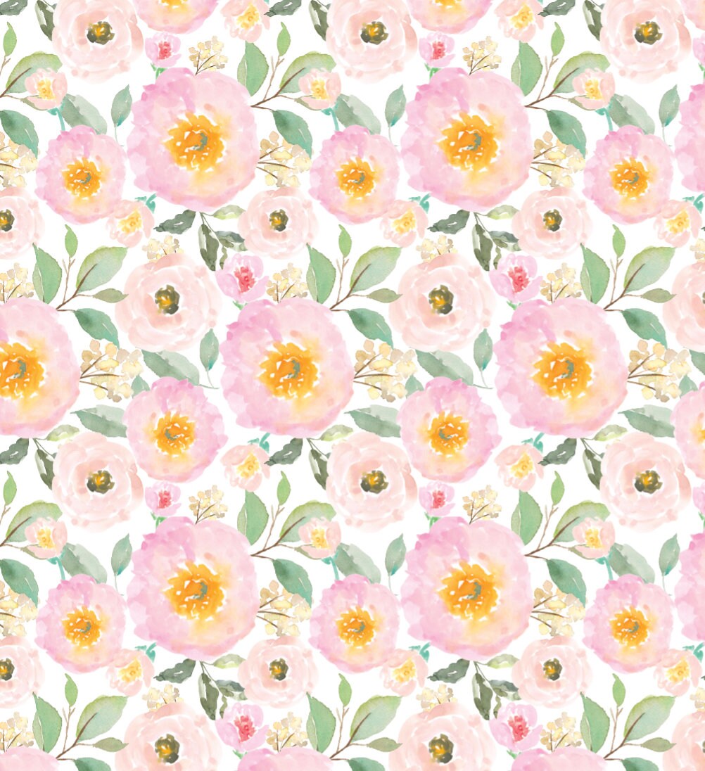 Peel and Stick Wallpaper Pink/ Blushing Roses and Hydrangeas Wallpaper/ Removable Wallpaper/ Unpasted Wallpaper/ Pre-Pasted Wallpaper WW1733
