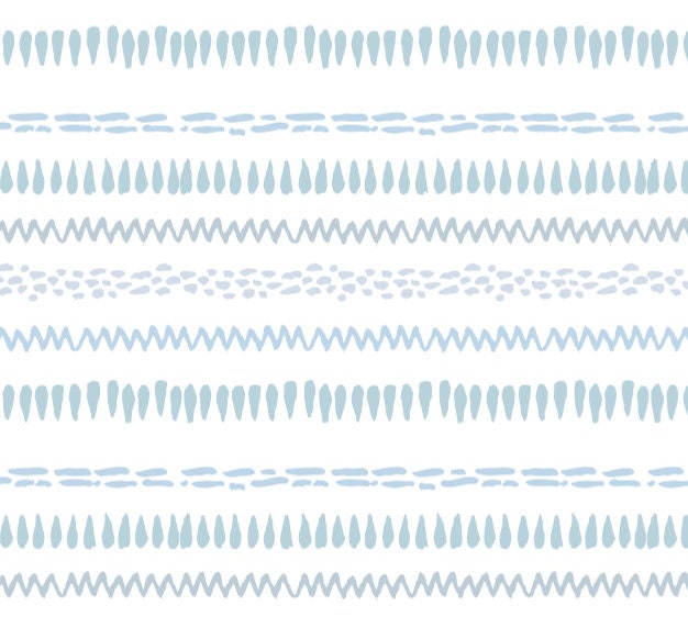 Whimsical Horizontal Blue Stripes Wallpaper/ Nursery Boy Girl Room/ Removable Wallpaper/ Unpasted Wallpaper/ Pre-Pasted Wallpaper WW1964