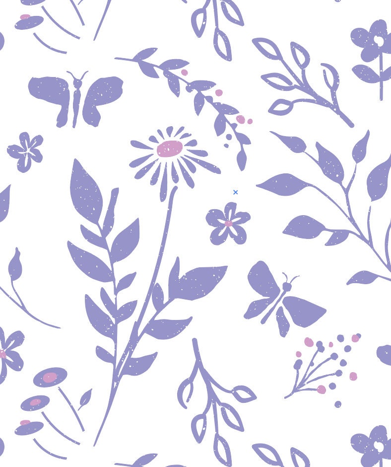 Peel and Stick Wallpaper Floral/ Spring Meadow with Butterflies Wallpaper/ Removable/ Unpasted/ Pre-Pasted Wallpaper WW1841