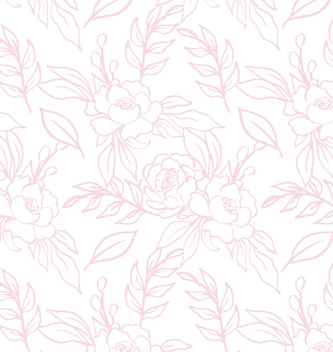Peel and Stick Wallpaper Pink Floral/ Pink Hand Drawn Peony Wallpaper/ Removable Wallpaper/ Unpasted Wallpaper/ Pre-Pasted Wallpaper WW2222