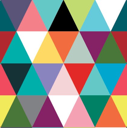 Remixed Vibrant Modern Triangles Wallpaper/ Removable Wallpaper/ Unpasted Wallpaper/ Wallpaper WW1832