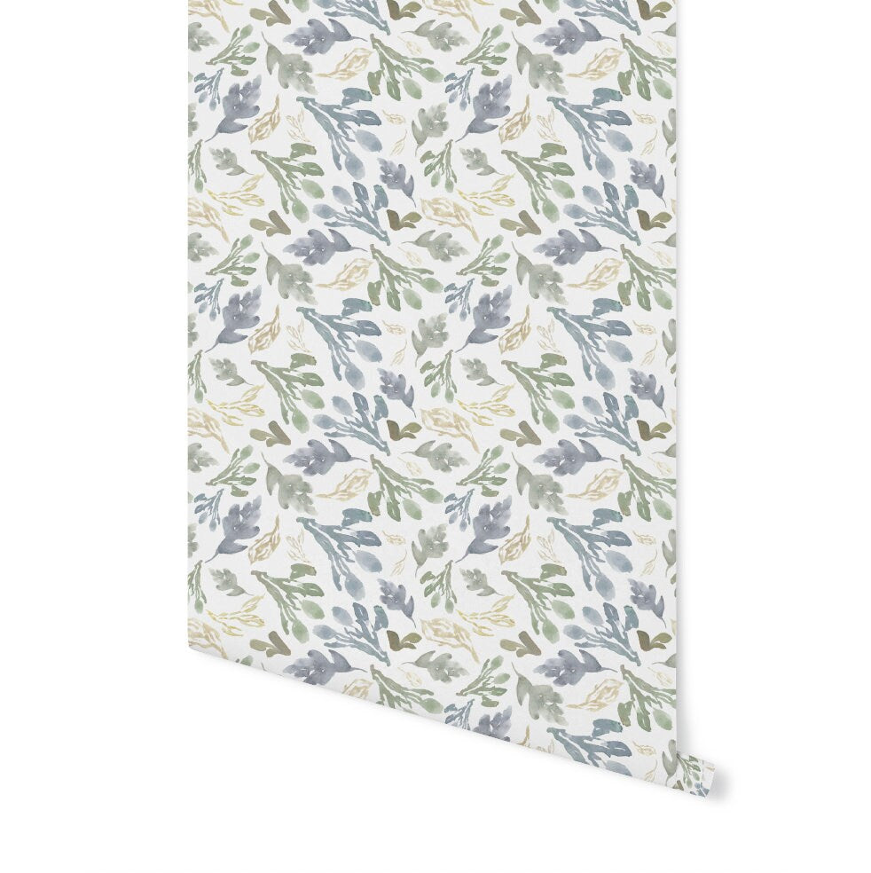 Peel and Stick Wallpaper Floral/ Ethereal Leaves Wallpaper/ Removable Wallpaper/ Unpasted Wallpaper/ Pre-Pasted Wallpaper WW2233