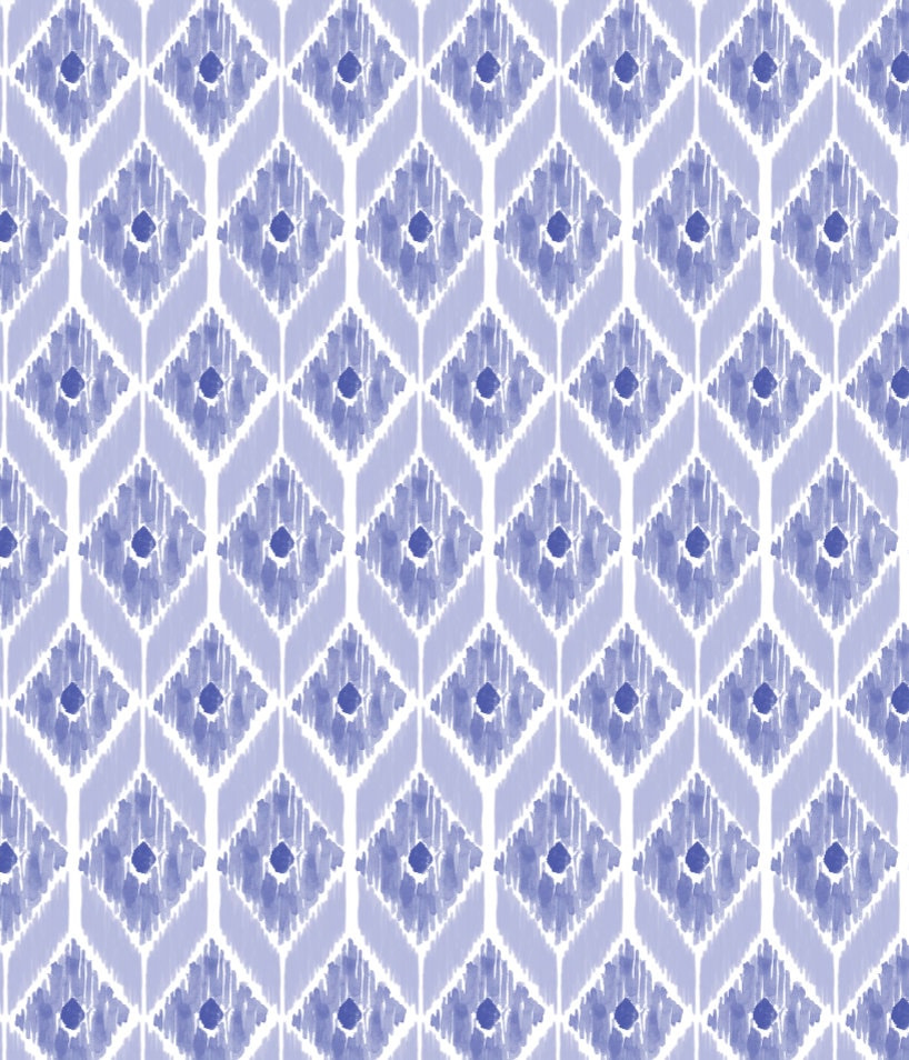 Peel and Stick Wallpaper Blue/Blue Ikat Wallpaper/ Removable Wallpaper/ Unpasted Wallpaper/ Pre-Pasted Wallpaper WW1949