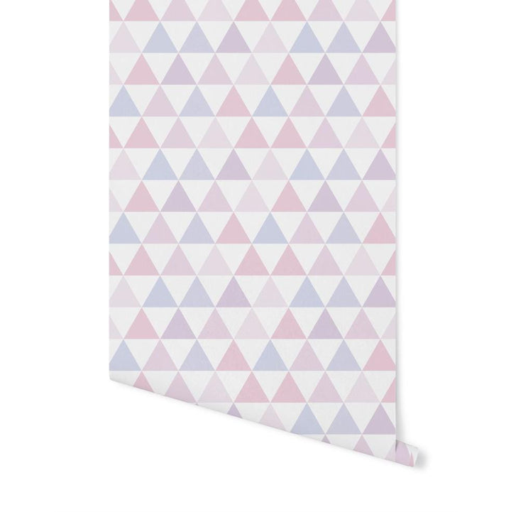 Peel and Stick Wallpaper Pink Triangle Wallpaper/ Removable Wallpaper/ Unpasted Wallpaper/ Pre-Pasted Wallpaper