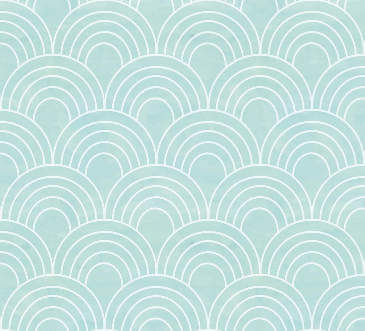 Peel and Stick Wallpaper Scallops/ Teal Watercolor Arches Wallpaper/ Removable Wallpaper/ Unpasted Wallpaper/ Pre-Pasted Wallpaper WW2245