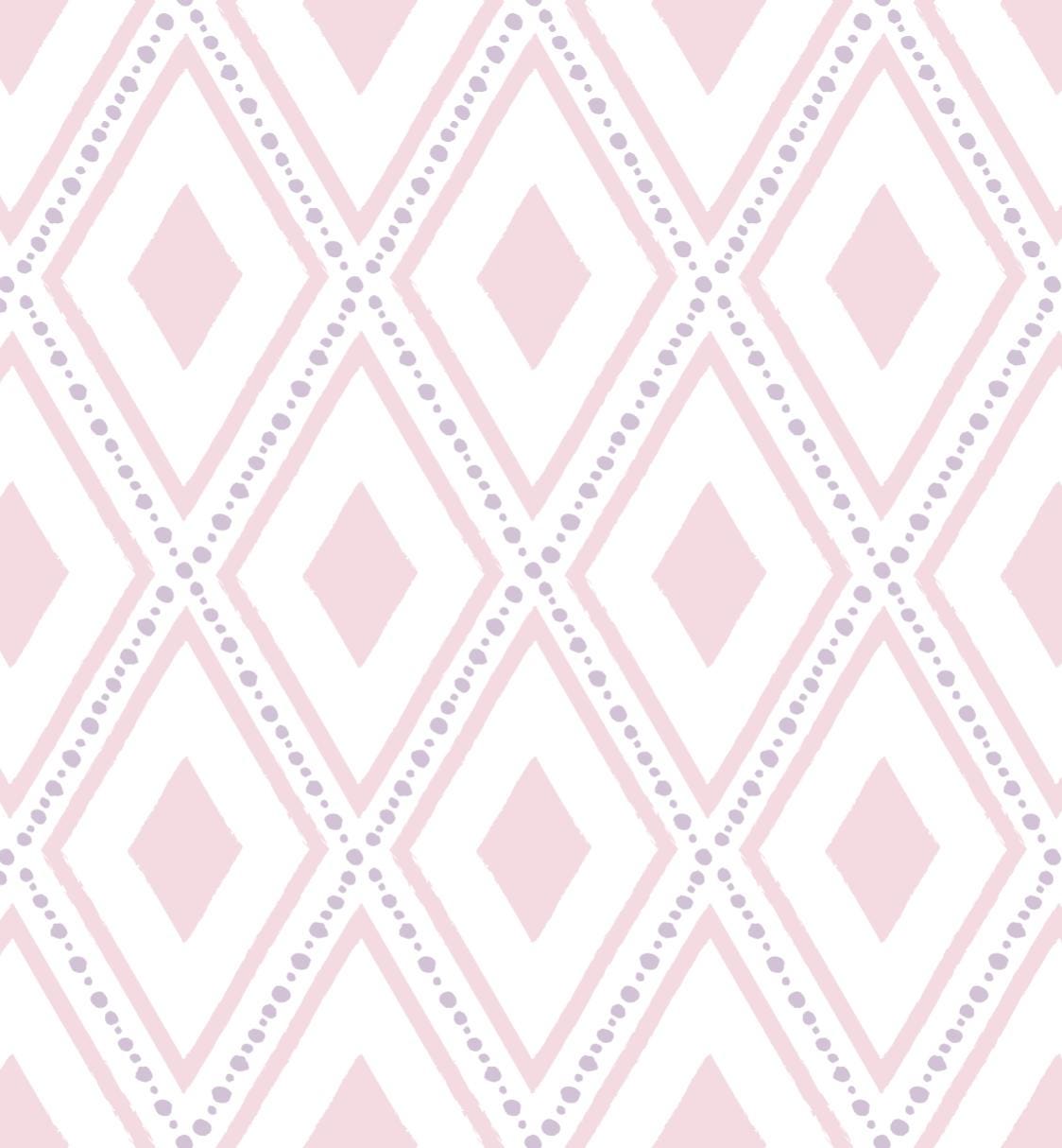 Pink Hand Drawn Triangles/ Geometric Diamond Pink Girl Nursery Bedroom/ Removable/ Unpasted/ Pre-Pasted Wallpaper WW1754