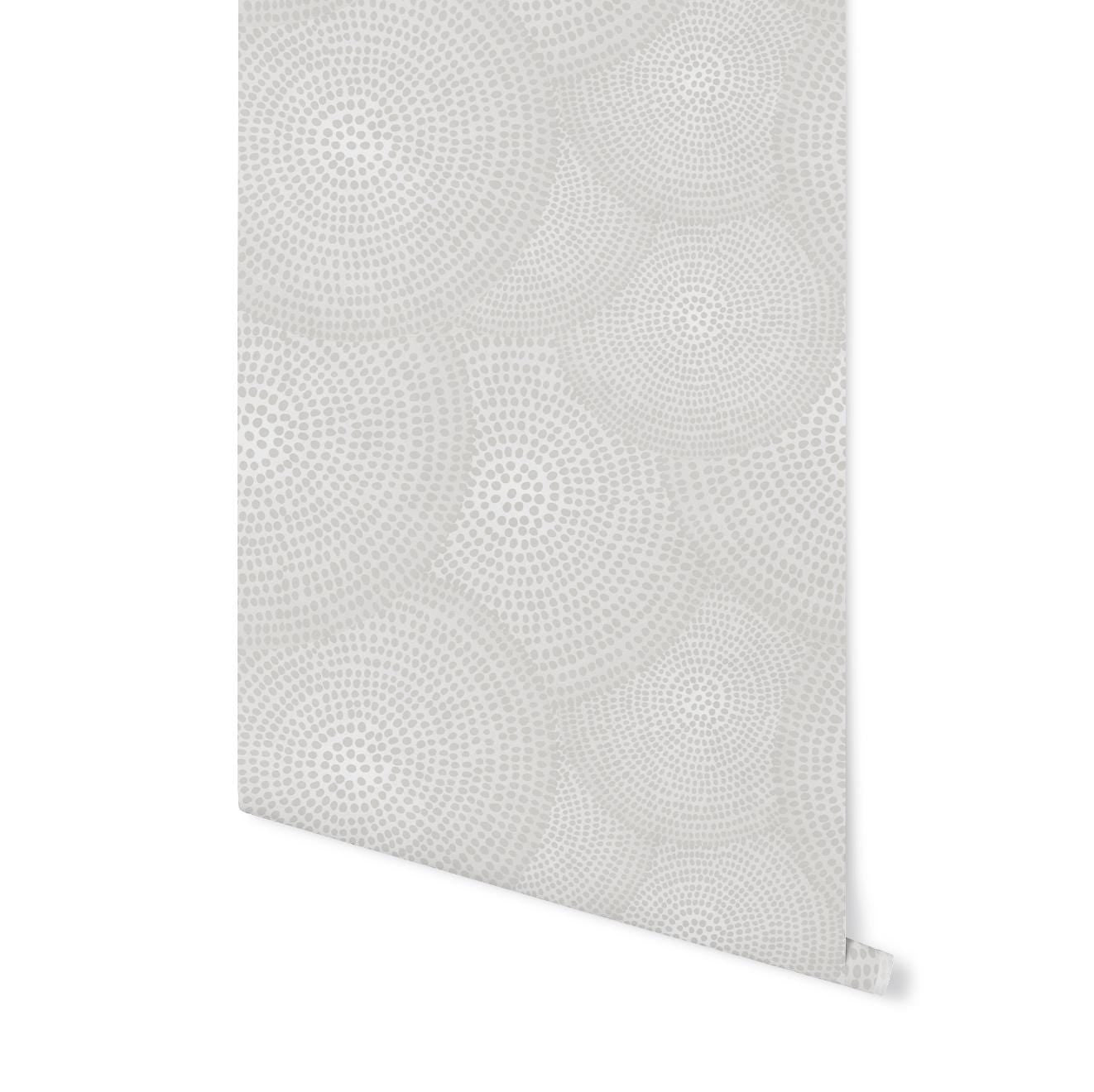 Peel and Stick Wallpaper Gray Pebble Watercolor Medallion/ Removable Wallpaper/ Unpasted Wallpaper/ Pre-Pasted Wallpaper WW2083