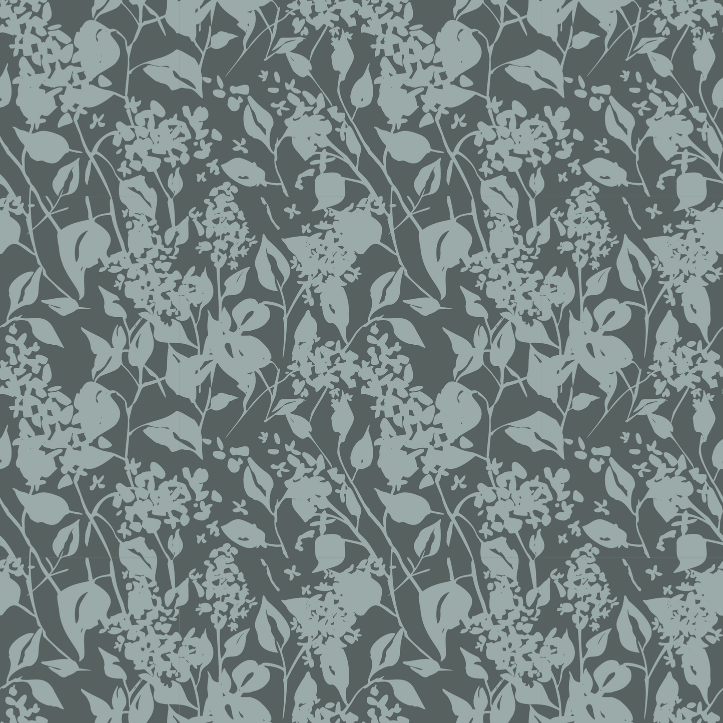 Sage Green Abstract Floral Wallpaper WW2519