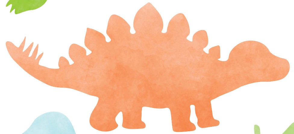 Peel and Stick Wallpaper Nursery/ Green, Orange & Blue Dino Wallpaper/ Removable Wallpaper/  Unpasted Wallpaper/ Pre-Pasted Wallpaper WW1929