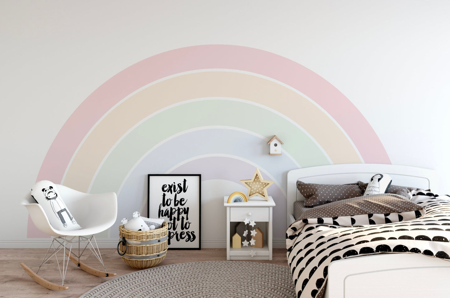 Wallpaper Rainbow/ Pastel Rainbow Wallpaper/ Removable Wallpaper/ Peel and Stick Wallpaper/ Unpasted Wallpaper/ Pre-Pasted Wallpaper