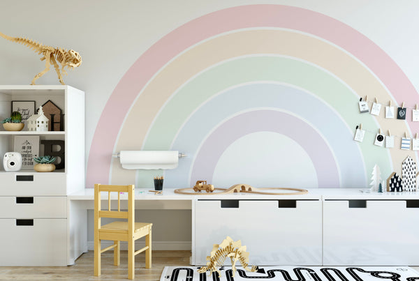 Wallpaper Rainbow/ Pastel Rainbow Wallpaper/ Removable Wallpaper/ Peel and Stick Wallpaper/ Unpasted Wallpaper/ Pre-Pasted Wallpaper