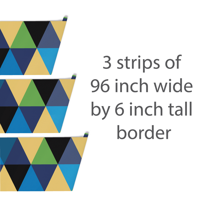 Black, Navy, Yellow and Green Triangles Wallpaper Border WW2612