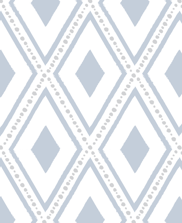 Geometric Diamond Stone Blue Wallpaper WW1946