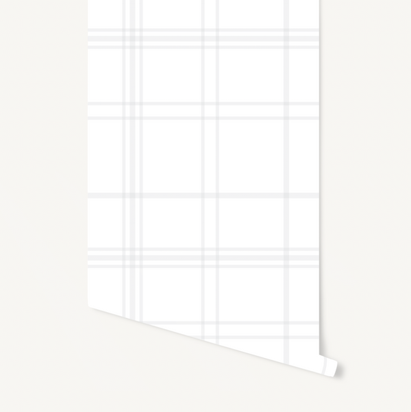 White Asymmetric Plaid Wallpaper WW2338