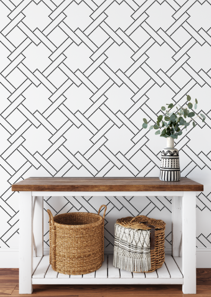 Modern Diamond Lattice Weave Wallpaper WW2339