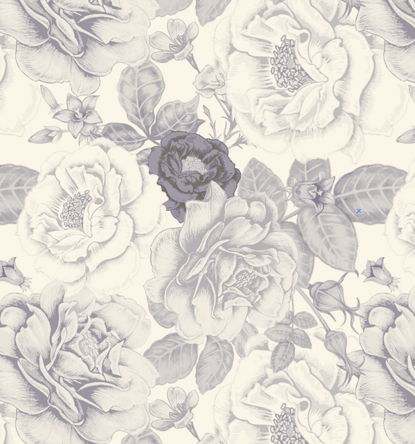 Creamy Vintage Navy Roses Wallpaper WW2334