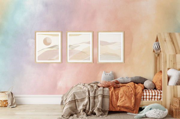 Boho Watercolor Rainbow Mural WW2402