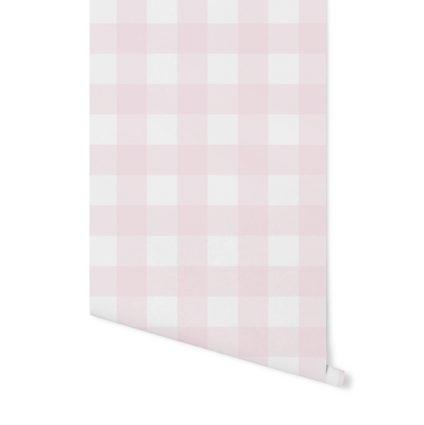 Soft Pink Buffalo Check Wallpaper WW2223