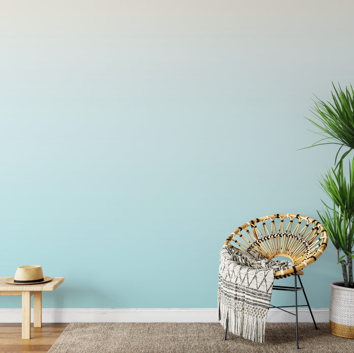 Soft Teal and Off White Ombre Wallpaper WW2501