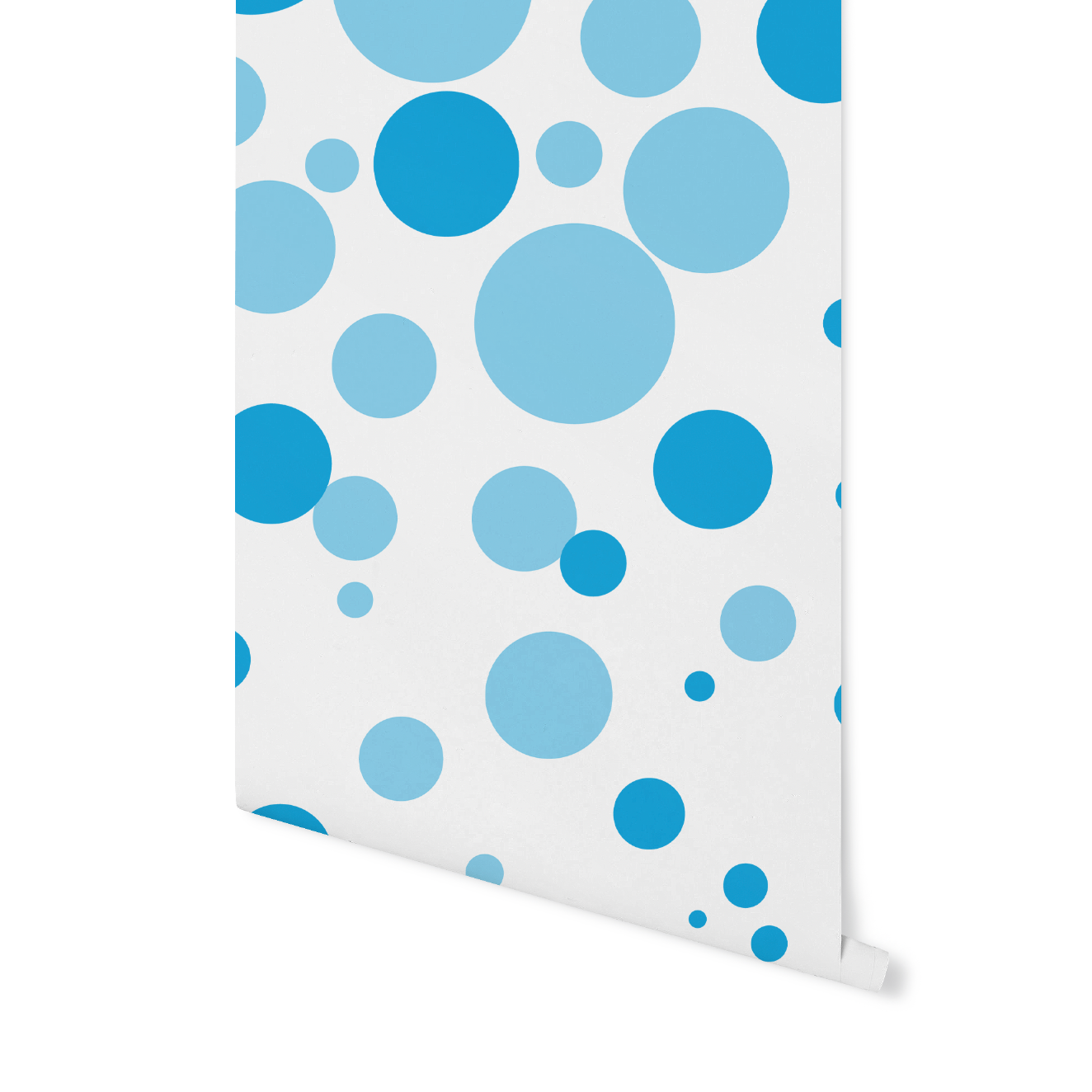 Vibrant Blue Cascading Bubble Dots Wallpaper WW2075