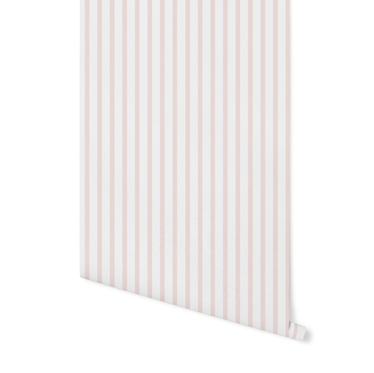 Soft Coral Pink Summer Stripes, thin seersucker inspired beige striped wallpaper WW2527