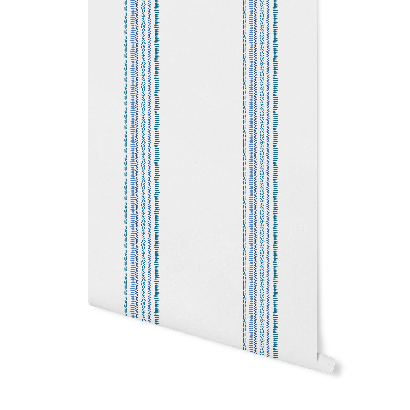 Blue Vertical Grouped Whimsical Stripes Wallpaper WW2602
