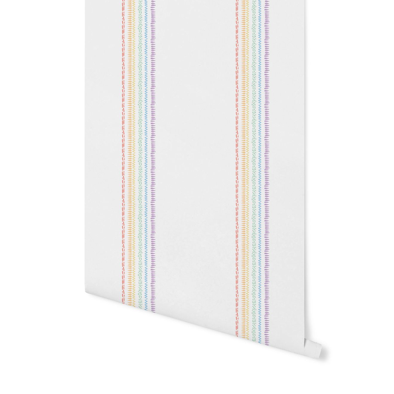Pastel Rainbow Vertical Grouped Whimsical Stripes Wallpaper WW2604