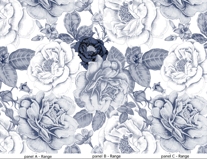 Vintage Navy Roses Wallpaper WW1920 - Custom Order
