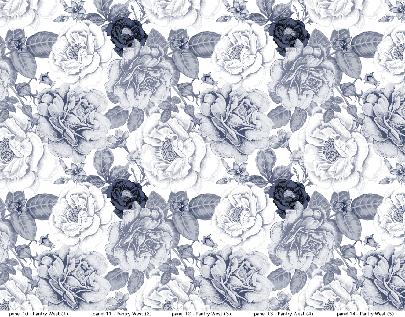 Vintage Navy Roses Wallpaper WW1920 - Custom Order