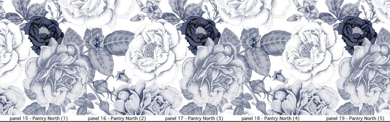 Vintage Navy Roses Wallpaper WW1920 - Custom Order