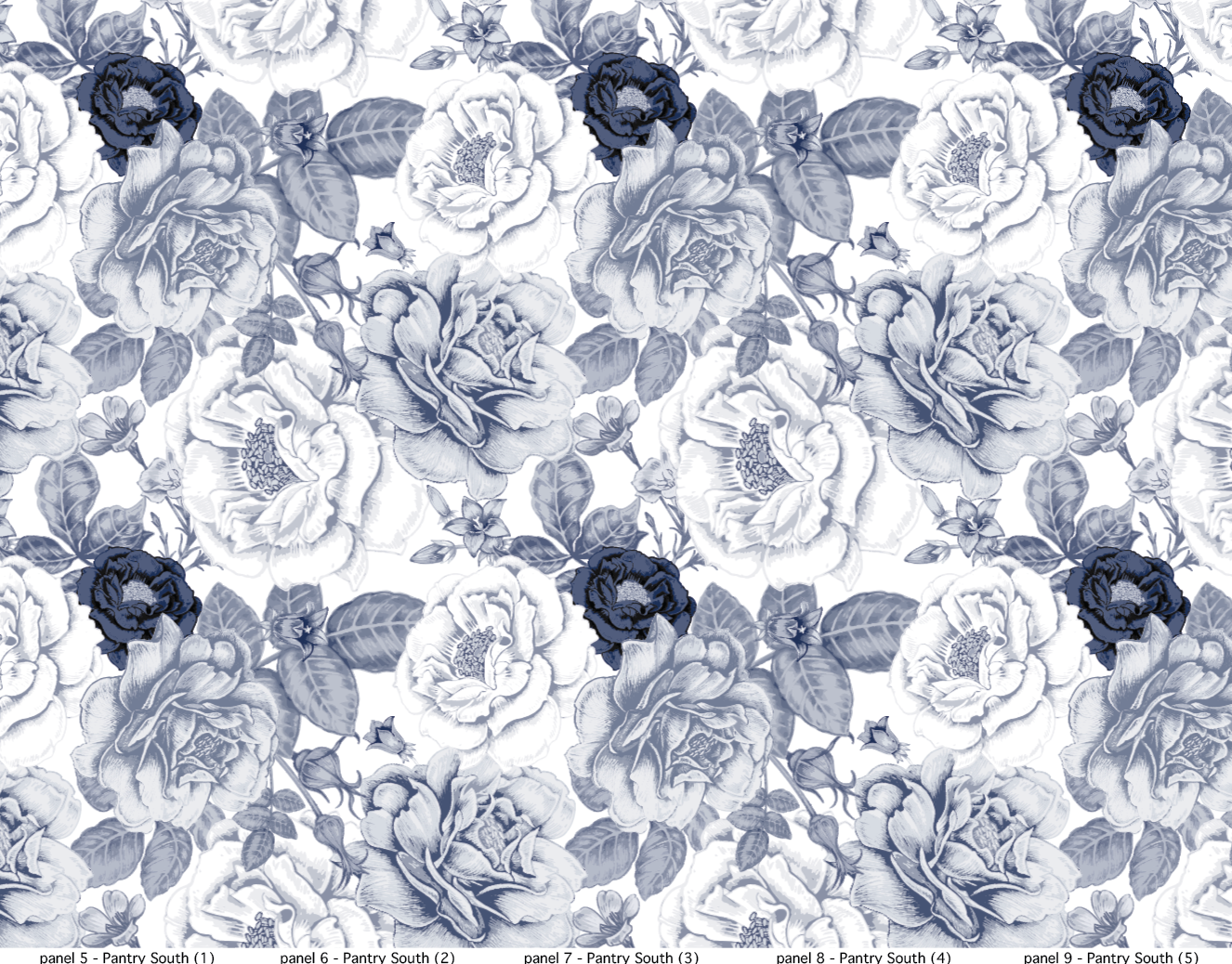 Vintage Navy Roses Wallpaper WW1920 - Custom Order